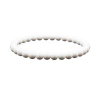 MAQDDO 2 pezzi braccialetti di perline braccialetto elastico filo for donne gioielli meditazione yoga per Decorazione(White,19cm)
