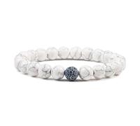 MAQDDO 2 pezzi braccialetti di pietra coppia perline distanza roccia braccialetto elastico con ciondolo a filo gioielli da uomo per Decorazione(21cm,Black Weathered)