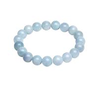 MAQDDO 2 pezzi braccialetti elastici con perline di calcedonio azzurro chiaro for donne e uomini artigianali for ragazze amanti regalo fortunato 6/8/10/12 mm per Decorazione(8mm)