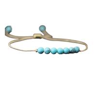 MAQDDO 2 pezzi Braccialetto di perline Unisex regolabile Chakra Ossidiana Occhi tigre Pietra Braslet Coppia Catena per Decorazione(Blue)