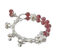 MAQDDO 2 pezzi di braccialetto perline con ciondolo cristallo for le donne, braccialetti a catena dolci, regali for fidanzate per Decorazione(Style K)