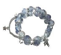 MAQDDO 2 pezzi di braccialetto perline con ciondolo cristallo for le donne, braccialetti a catena dolci, regali for fidanzate per Decorazione(Style 01)