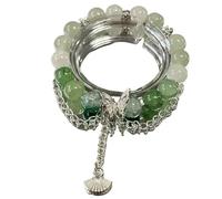 MAQDDO 2 pezzi di braccialetto perline con ciondolo cristallo for le donne, braccialetti a catena dolci, regali for fidanzate per Decorazione(Style R)