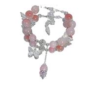 MAQDDO 2 pezzi di braccialetto perline con ciondolo cristallo for le donne, braccialetti a catena dolci, regali for fidanzate per Decorazione(Style S)