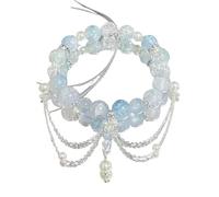 MAQDDO 2 pezzi di braccialetto perline con ciondolo cristallo for le donne, braccialetti a catena dolci, regali for fidanzate per Decorazione(Style D)