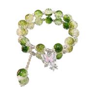 MAQDDO 2 pezzi di braccialetto perline con ciondolo cristallo for le donne, braccialetti a catena dolci, regali for fidanzate per Decorazione(Style U)