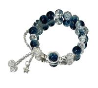 MAQDDO 2 pezzi di braccialetto perline con ciondolo cristallo for le donne, braccialetti a catena dolci, regali for fidanzate per Decorazione(Style X)