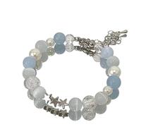 MAQDDO 2 pezzi di braccialetto perline con ciondolo cristallo for le donne, braccialetti a catena dolci, regali for fidanzate per Decorazione(Style Z)