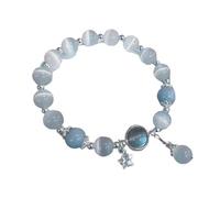 MAQDDO 2 pezzi di braccialetto perline con ciondolo cristallo for le donne, braccialetti a catena dolci, regali for fidanzate per Decorazione(Blue2)