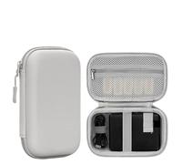 MAQDDO 2 pezzi mini custodia rigida portatile for gadget digitali for caricabatterie for auricolari in pelle artificiale cavo dati organizer for disco U Per Caricatore(Rectangle-Gray-L)