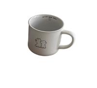 MAQDDO 2 pezzi piccola tazza nera satinata da caffè acqua coppia 320 ml latte for colazione Per Coppie(WHITE)