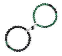 MAQDDO 2 pezzi/set braccialetti di perline pietra coppie cuore collegato elastici for donne uomini gioielli per Decorazione(Set-18)
