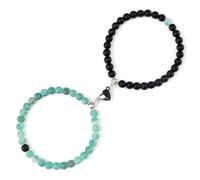 MAQDDO 2 pezzi/set braccialetti di perline pietra coppie cuore collegato elastici for donne uomini gioielli per Decorazione(Set-8)