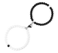 MAQDDO 2 pezzi/set braccialetti di perline pietra coppie cuore collegato elastici for donne uomini gioielli per Decorazione(Set-3)