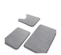 MAQDDO 3 Pieces Memory Foam Bath Mat Set - Super Soft Absorbent Quick Dry Non Slip Bathroom Rug for Tub Shower Vanity Toilet Base Per Bagno
