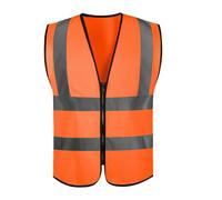 MAQDDO 3PCS Reflective Vest, Construction Site, Environmental Sanitation, Traffic, Yellow, Multiple Pocket per Esterni(Orange)