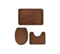 MAQDDO 3pcs/Set Solid Color Simple Bathroom Water-absorbing and Non-slip Floor Mat Stone Pattern, Comfortable and Soft, Three-piece Set Per Bagno(Color 3)