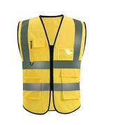 MAQDDO 3pcs Summer Nighttime Multi Pocket Reflective Protective Clothing Coat Safe Structure Traffic Hygiene Garden Architecture per Esterni(Gold)
