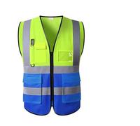 MAQDDO 3pcs Summer Nighttime Multi Pocket Reflective Protective Clothing Coat Safe Structure Traffic Hygiene Garden Architecture per Esterni(Green Blue)