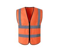 MAQDDO 5pcs Reflective Vest Working Clothes High Visibility Day Night Warning Safety Traffic Construction Clothing per Esterni(Orange-1)