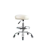 MAQDDO Backrest Lift Swivel Chair Pulley Kitchen Cook Barber Saddle Stool Cosmetic Aesthetic Master per Domestico(White,S)