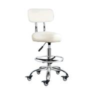 MAQDDO Backrest Lift Swivel Chair Pulley Kitchen Cook Barber Saddle Stool Cosmetic Aesthetic Master per Domestico(White,L)