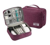 MAQDDO Borsa da viaggio digitale separata multifunzionale e di grande capacità 2 pezzi. for cavo dati mobile. for banca potere Per Caricatore(Purple)