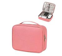 MAQDDO Borsa for la conservazione del caricatore della linea dati portatile Organizzatore for cavi da viaggio for dei impermeabile Per Caricatore(Single layer pink)