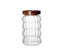 MAQDDO Caramelle da Cucina Sigillato in Vetro con Coperchio in Legno Barattolo for La Conservazione degli Alimenti for La Conservazione per Buffet di Caramelle(750ML)