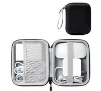 MAQDDO Custodia rigida impermeabile for accessori elettronici organizer for banca di potere grande capacità Borsa for passaporto da viaggio digitale Per Caricatore(Single layer-Black-C)