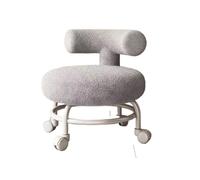 MAQDDO Hallway Small Footrest Home Universal Wheeled Pulley Low Stool Mobile Vanity Chair Interior Office Living Room Furniture per Domestico(Grey 37x30x45cm)
