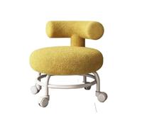 MAQDDO Hallway Small Footrest Home Universal Wheeled Pulley Low Stool Mobile Vanity Chair Interior Office Living Room Furniture per Domestico(Yellow 37x30x45cm)