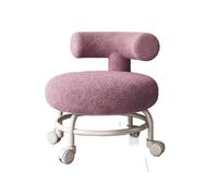 MAQDDO Hallway Small Footrest Home Universal Wheeled Pulley Low Stool Mobile Vanity Chair Interior Office Living Room Furniture per Domestico(Purple 37x30x45cm)