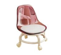 MAQDDO Low Rolling Stool With Backrest Swivel Wheels Faux Leather Cushion Roller Seat Rotating Mini Chair Seating per Domestico(Color5)