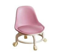 MAQDDO Low Rolling Stool With Backrest Swivel Wheels Faux Leather Cushion Roller Seat Rotating Mini Chair Seating per Domestico(Color10)