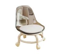 MAQDDO Low Rolling Stool With Backrest Swivel Wheels Faux Leather Cushion Roller Seat Rotating Mini Chair Seating per Domestico(Color4)