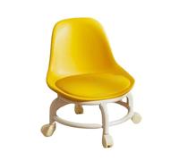 MAQDDO Low Rolling Stool With Backrest Swivel Wheels Faux Leather Cushion Roller Seat Rotating Mini Chair Seating per Domestico(Color1)