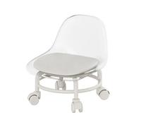 MAQDDO Low Rolling Stool With Backrest Swivel Wheels Faux Leather Cushion Roller Seat Rotating Mini Chair Seating per Domestico(Color9)