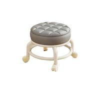 MAQDDO PU Leather Rolling Stool With Wheels - Portable Round Moistur Thickened Seat Cushion, Low Profile per Domestico(Color8)