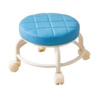 MAQDDO PU Leather Rotating Rolling Stool Universal Wheel Round With Wheels Waterproof per Domestico(Color2)