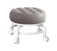 MAQDDO PU Leather Rotating Rolling Stool Universal Wheel Round With Wheels Waterproof per Domestico(Color 1)