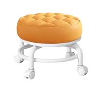MAQDDO PU Leather Rotating Rolling Stool Universal Wheel Round With Wheels Waterproof per Domestico(Color3)