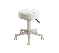 MAQDDO Rolling Swivel Beauty Salon Special Lifting Stool Rotating For Barber Shop Work Chair Pulley Home Office per Domestico(White)