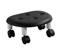 MAQDDO Round Low Rolling Stools Faux Leather Universal Wheel Stool High Weight Capacity Home Bedroom Living Room Small Roller Swivel per Domestico