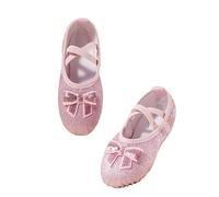MAQDDO Scarpe da Ballo in Raso Glitter Scarpe da Ballo Scarpe da Ballo con Suola Divisa Ballerina Principesse (Bambini Piccoli/Grandi) per Ragazze E Donna(Color A,23)