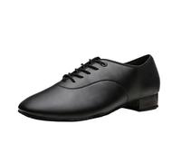 MAQDDO Scarpe da Ballo Latino Professionali da Uomo Nere Bianche con Tacco Basso, Altezza 2,5 cm, Scarpe da Ballo Standard Moderne for Tango e Salsa Jazz per Feste Danzanti(Black,40)