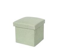 MAQDDO Sgabello portaoggetti pieghevole multifunzionale 2 pezzi, sgabello poggiapiedi, organizer di grande capacità, scatola ottomana per Casa(Green-L)