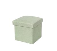 MAQDDO Sgabello portaoggetti pieghevole multifunzionale 2 pezzi, sgabello poggiapiedi, organizer di grande capacità, scatola ottomana per Casa(Green-S)