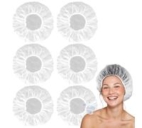 MAQIHAN 6pezzi Cuffie Doccia Riutilizzabili - Grandi Plastica Cuffia Capelli Doccia Impermeabile Donna Uomini Bambini Bambina Shower Cap Per Capelli Lunghi Accessori Da Bagno Essenziali Viaggio(30cm)
