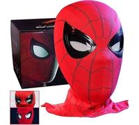 MAQRLT Maschera da eroe ragno con occhi mobili, maschera integrale per controllo del mento, maschera realistica da Spider-Man per cosplay